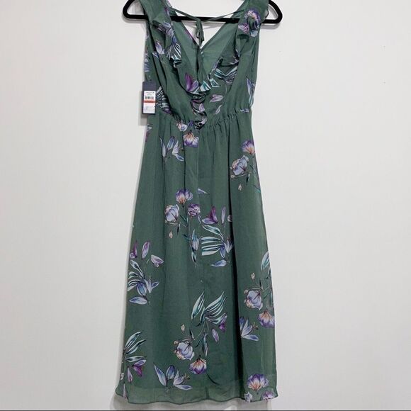 Rachel Roy Odele Green Floral Print V Neck Dress - Picture 2 of 11